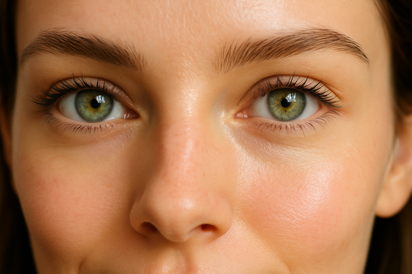 ojos luminosos, frescos, sin bolsas ni ojeras 